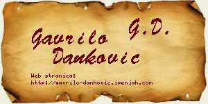 Gavrilo Danković vizit kartica